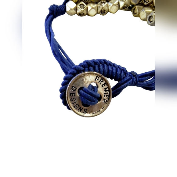 Premier Designs Blue & Silver Beaded Bracelet - Picture 3 of 4